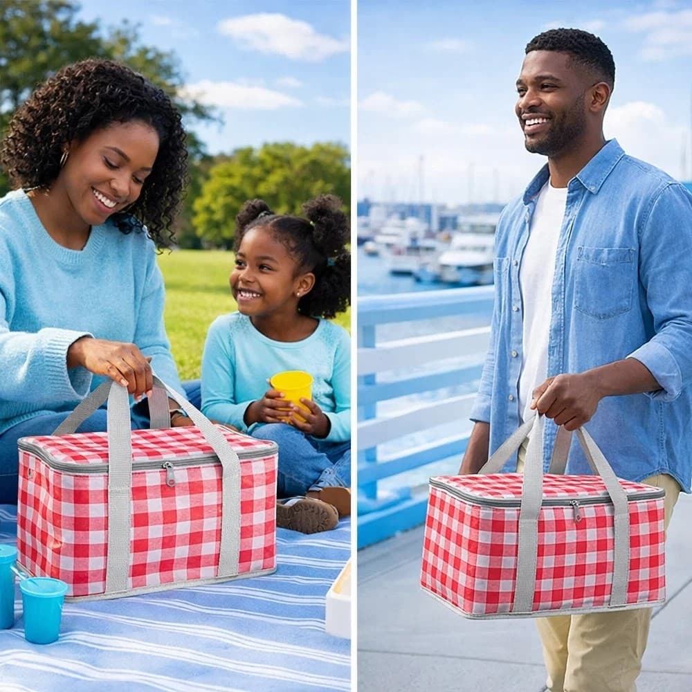 Bolsa Termica Dobravel Isotermica Conserva Alimentos Bebidas Gelo Lanche Praia Mercado Viagem Ziper