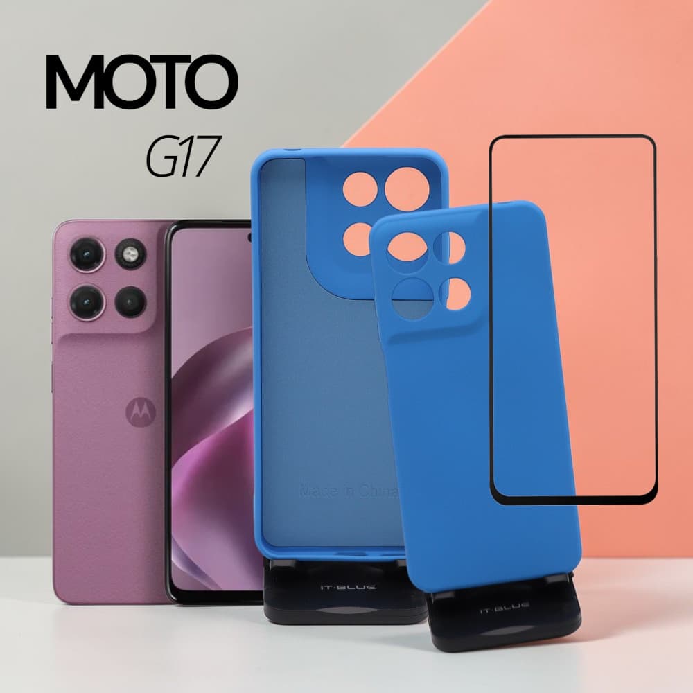 Capa Silicone para Moto G17 com Proteção de Câmera Anti Impacto Com Película Vidro 3D