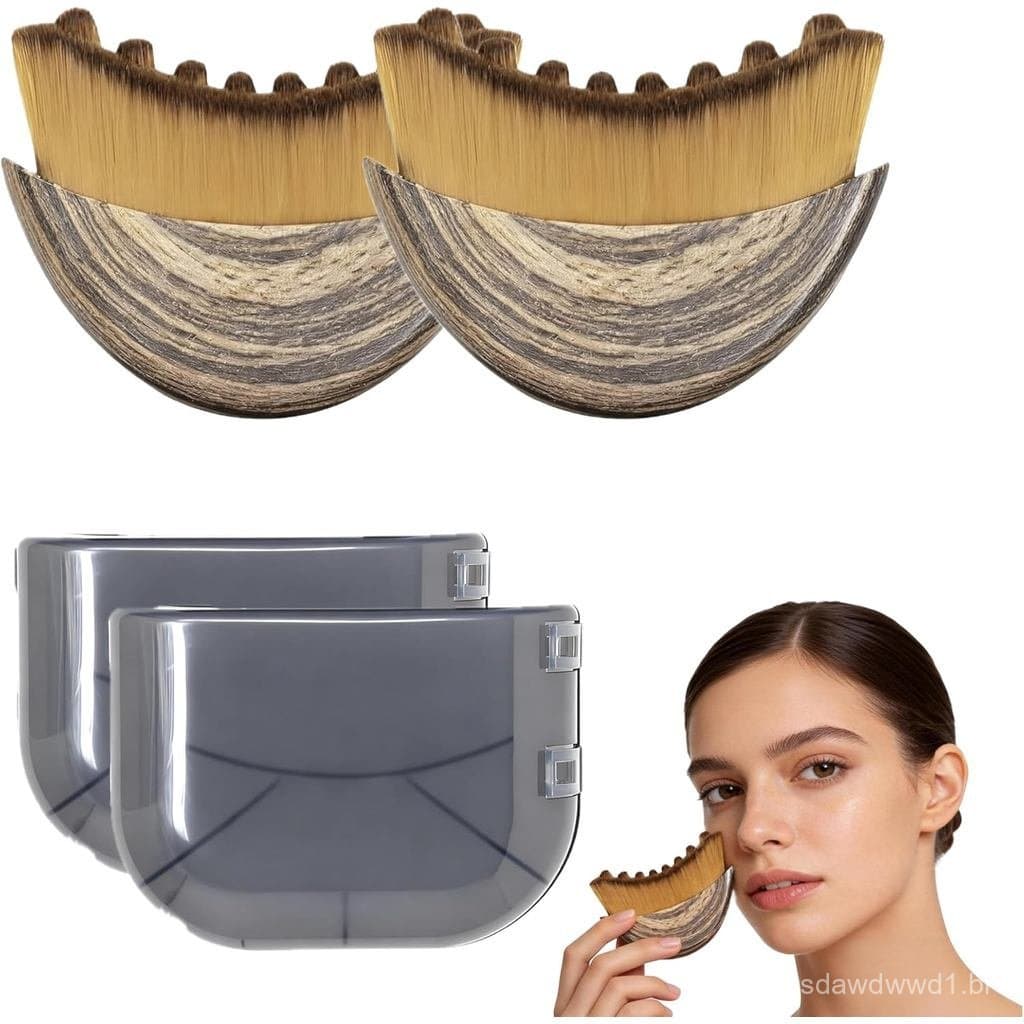 Escova de Massagem Facial com Cerdas Macias e Design de Contorno para Linha do Maxilar, Bochechas e Testa, Ferramenta de