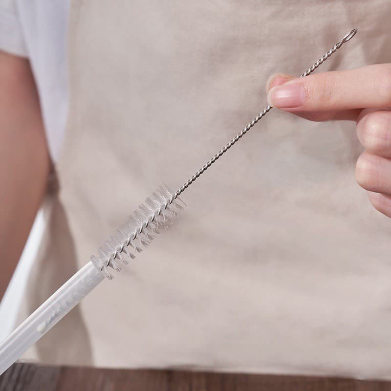 [Estoque pronto] Escova de palha para lavagem de mamadeira Escova de limpeza Copo de água para bebê Substituição de limp