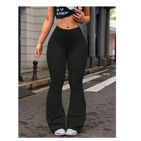 Flare Feminina Legging Cintura Alta Sem transparência Pantalona bailarina