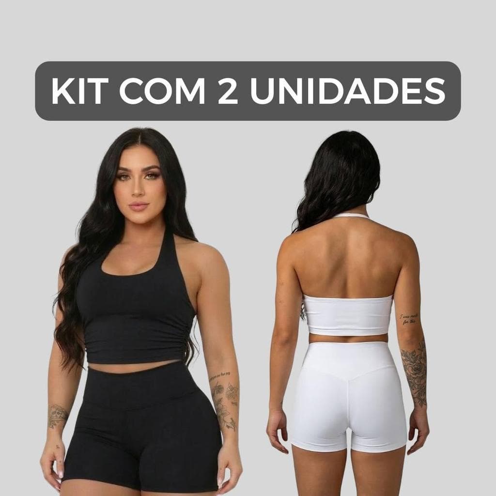 Kit 2 Cropped Frente Única Feminino Modelagem Perfeita