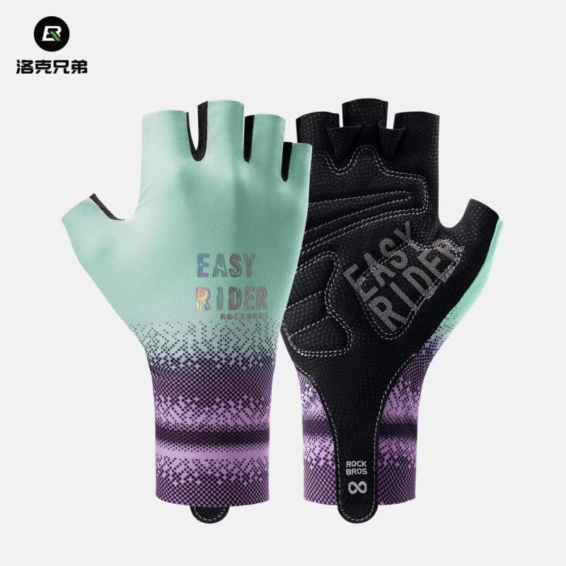 Rock Brothers Luvas de ciclismo Protetor solar Luvas esportivas femininas de meio dedo Luvas de Mountain Bike de estrada
