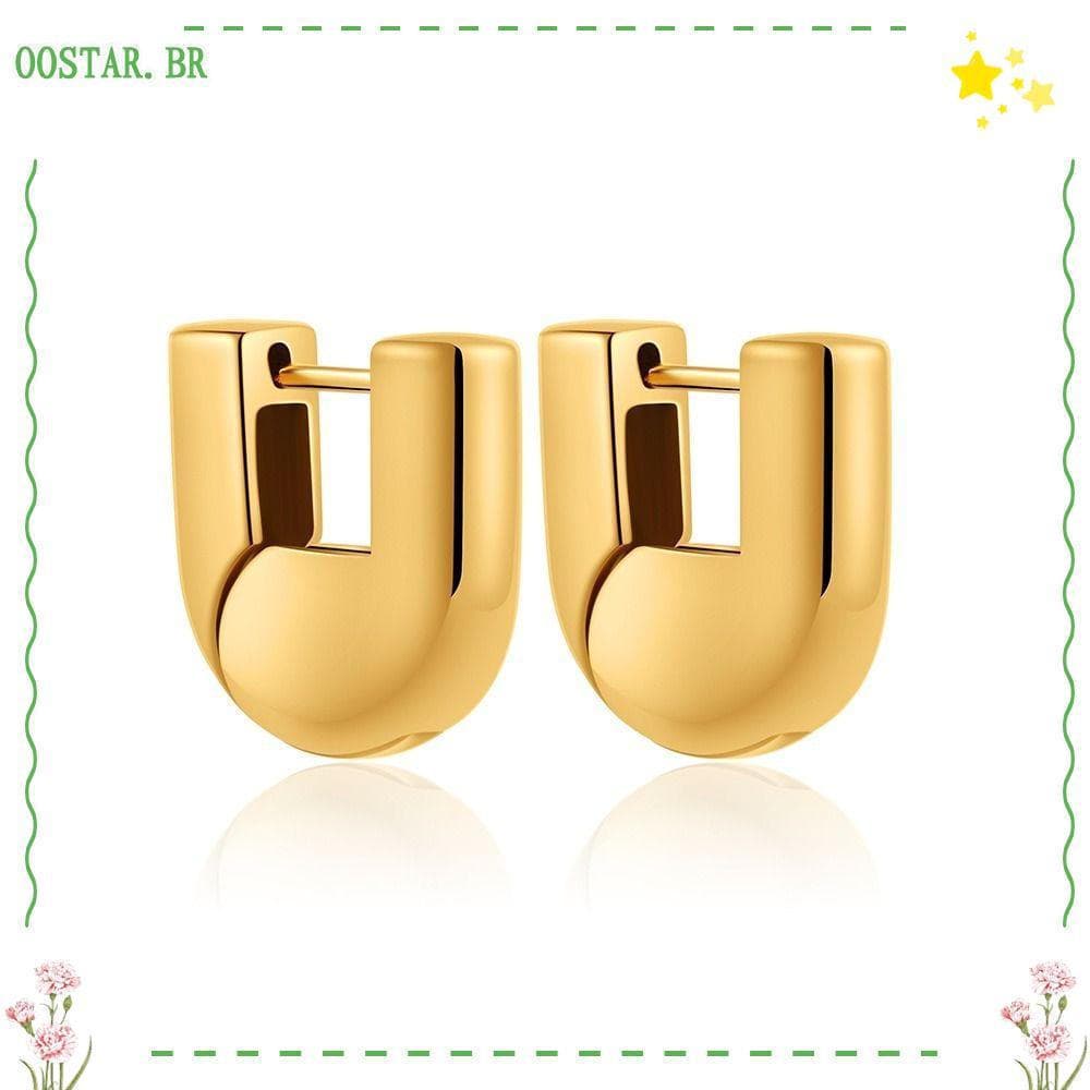 OOSTAR Huggie Hoops, brincos em forma de U à prova d'água, design brilhante e durável HYLL 6QZY