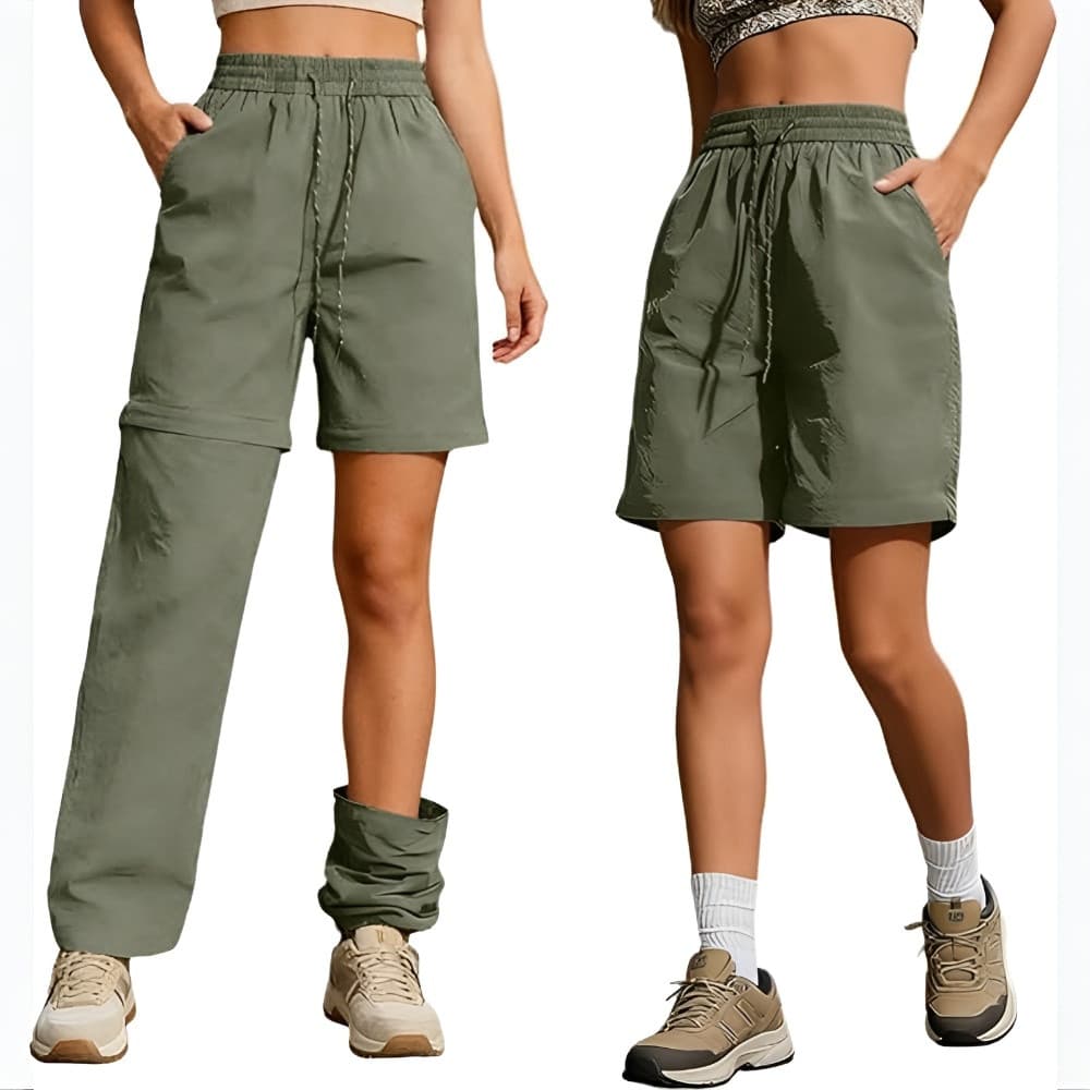 [Design Desmontável] Calça Feminina Impermeável Desmontável Outdoor para Caminhadas/Trilhas Calça para Trilhas