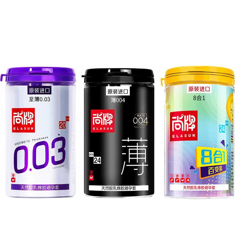 Shang marca preservativo importado 004 conjuntos 003 conjuntos 24 peças pacote 20 peças preservativo 8 em 1 caixa de gel