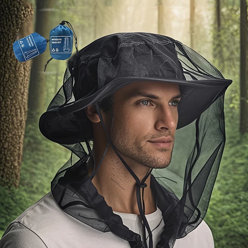 Mosquito Net Head Cover Leve Compacto 23g - Proteção Total para Risco Caminhada Camping Jardinagem