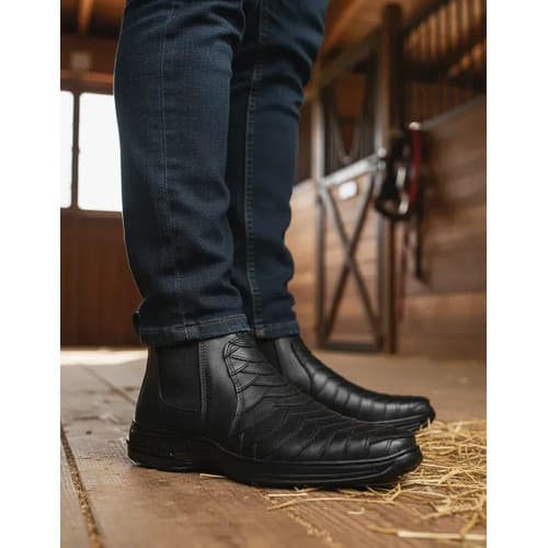Botina Masculina Couro Escamada Conforto Country Passeio