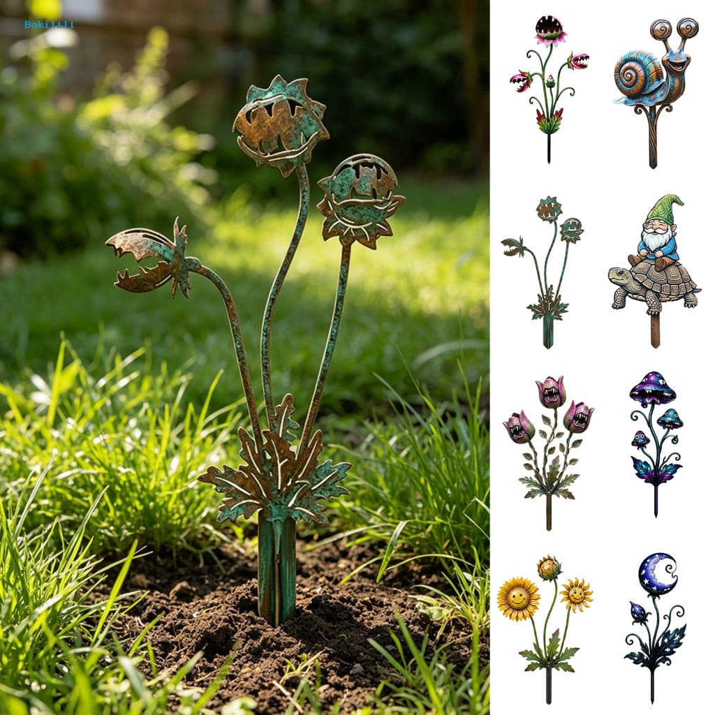 Estaca De Planta Carnívora De Metal , Arte Decorativa De Jardim À Prova De Intempéries Para Cama De Flores , Escultura E
