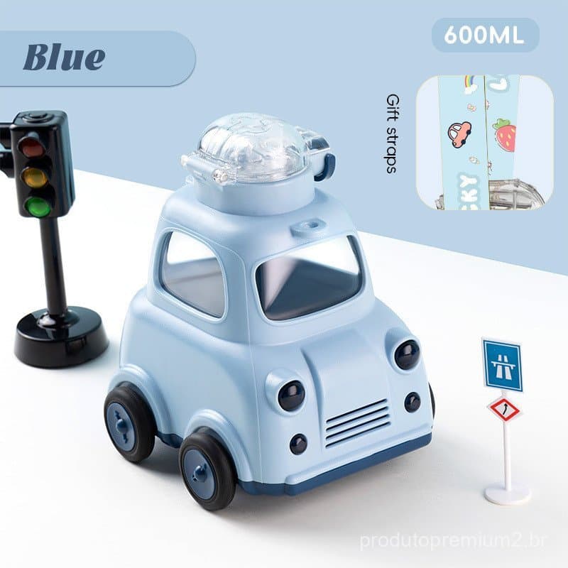 2025 Novo Copo de Água para Bebê em Forma de Ônibus, Copo com Canudo Fofo, Material Tritan, Copo Plástico Infantil
