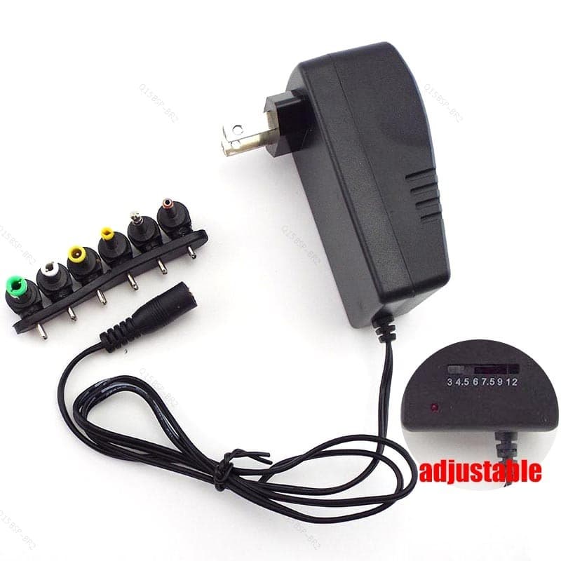 Fonte De Conector De Carregador Ajustável Universal Com Plugue 30W 3V 4.5V 5V 6V 7.5V 9V 12V 2A 2.1A Adaptador De Alimen