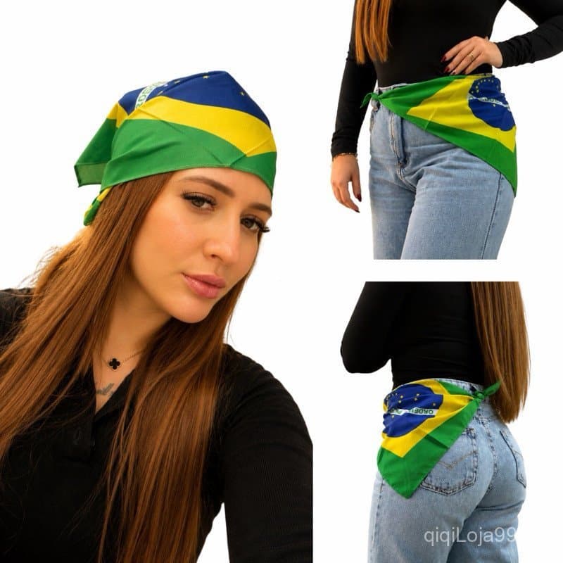 Bandana Lenço Brasil Para Torcida Seleção