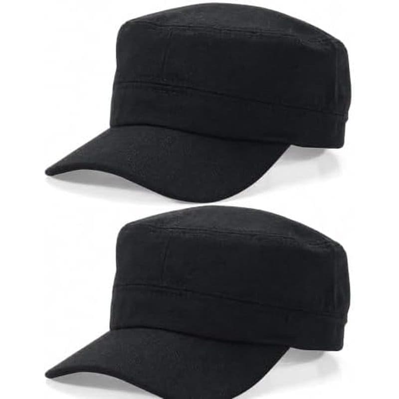 2 Pacotes De Bonés Do Exército Cadete De Algodão Estilo Militar Chapéus De Patrulha Ajustável Veterano Chapéu De Topo Pl