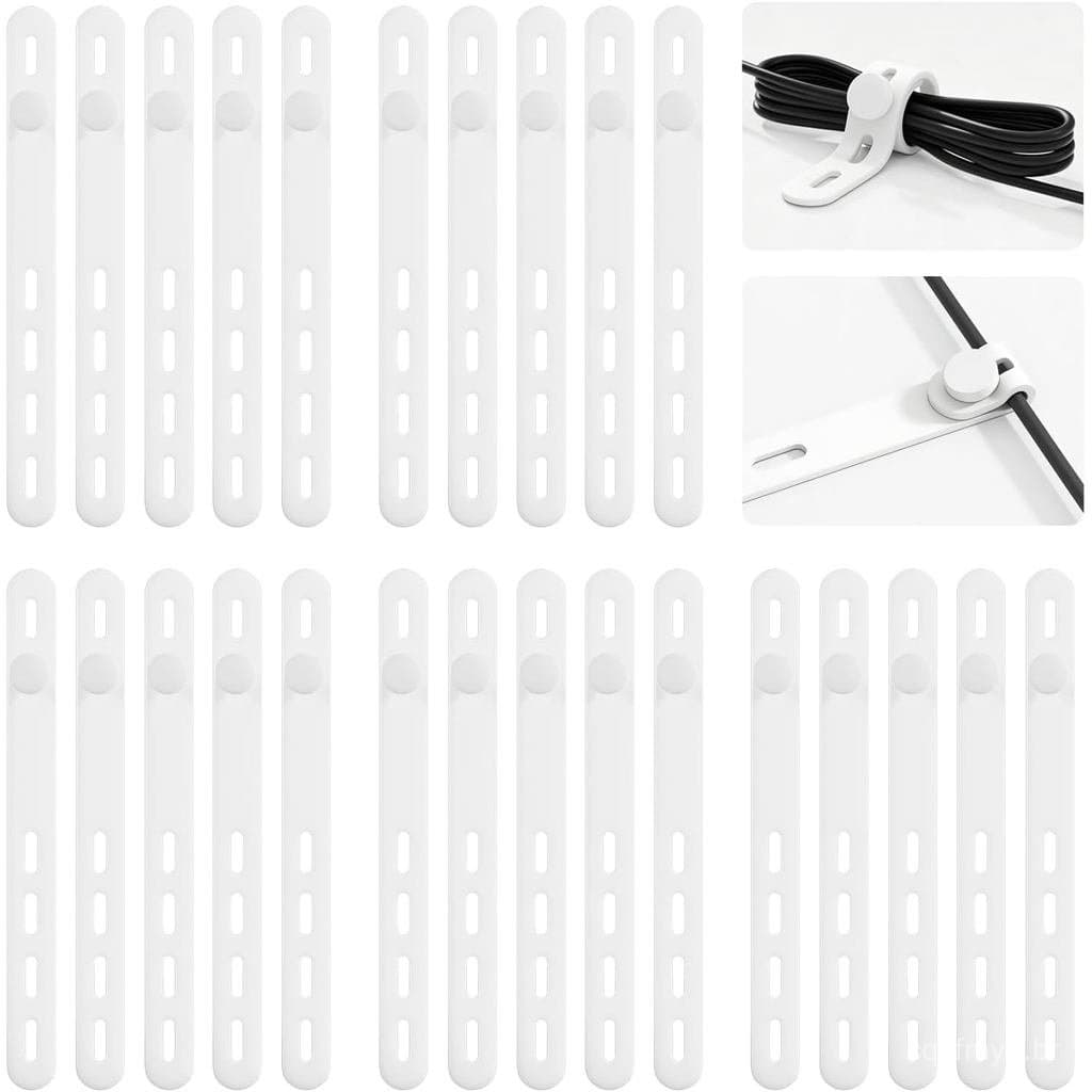 25 Unidades de Abraçadeiras de Silicone, Organizador de Cabos Reutilizável para Agrupar Fios Elétricos, Abraçadeiras Aju
