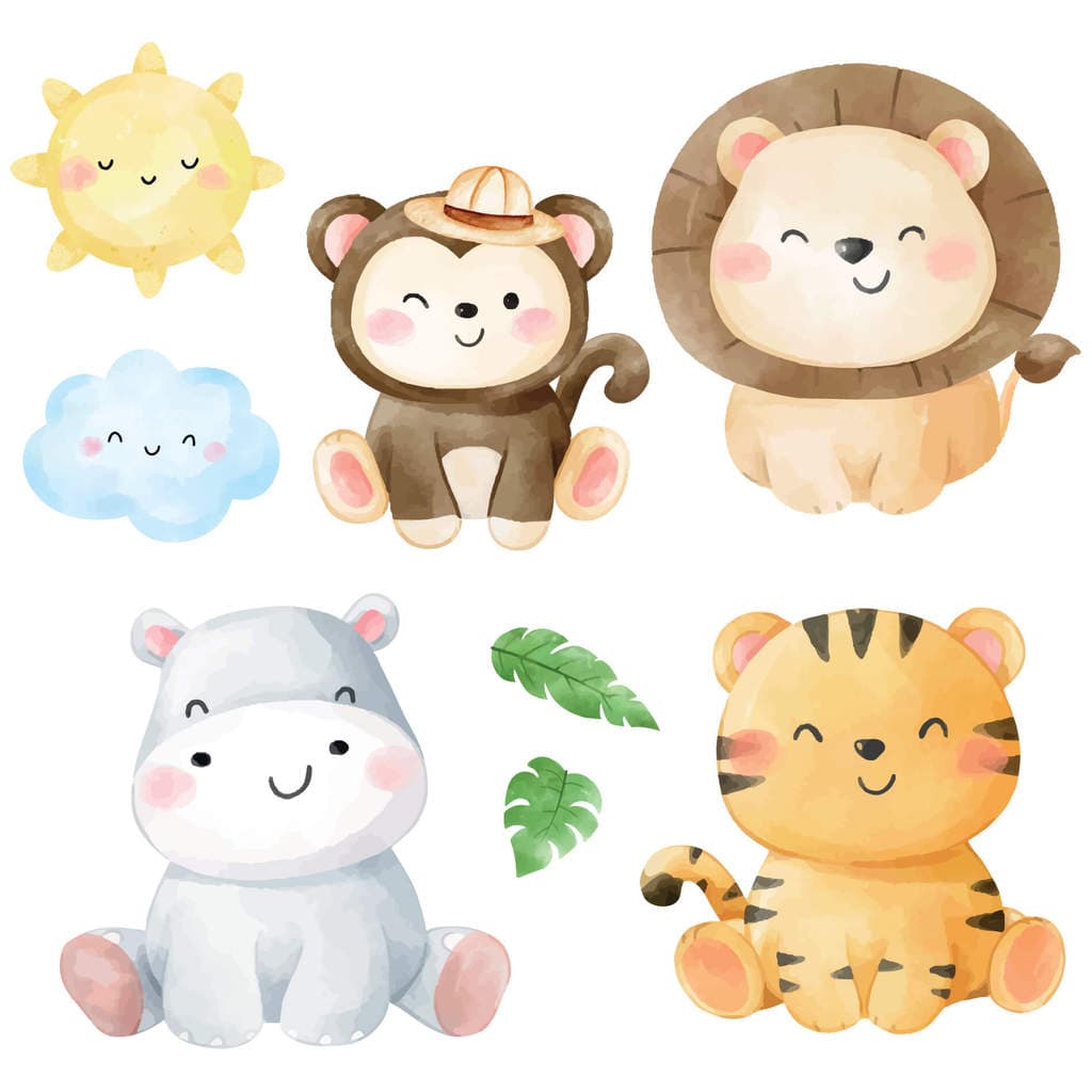 Adesivo de Parede Infantil Animais do Zoológico