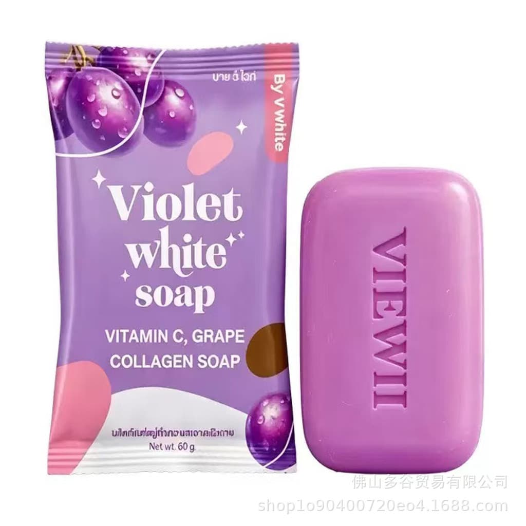 Sabonete de colágeno violeta uva 80g violeta C brilho rejuvenescedor fragrância sabonete de banho limpeza hidratante sab