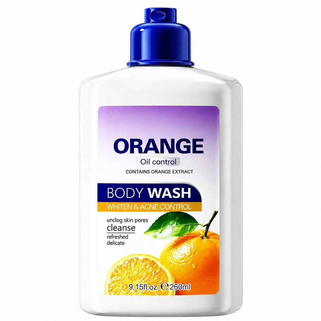 Gel de Banho de Laranja – Gel de Banho Hidratante e Suavizante com Extrato de Laranja, Gel de Banho Refrescante para Pel
