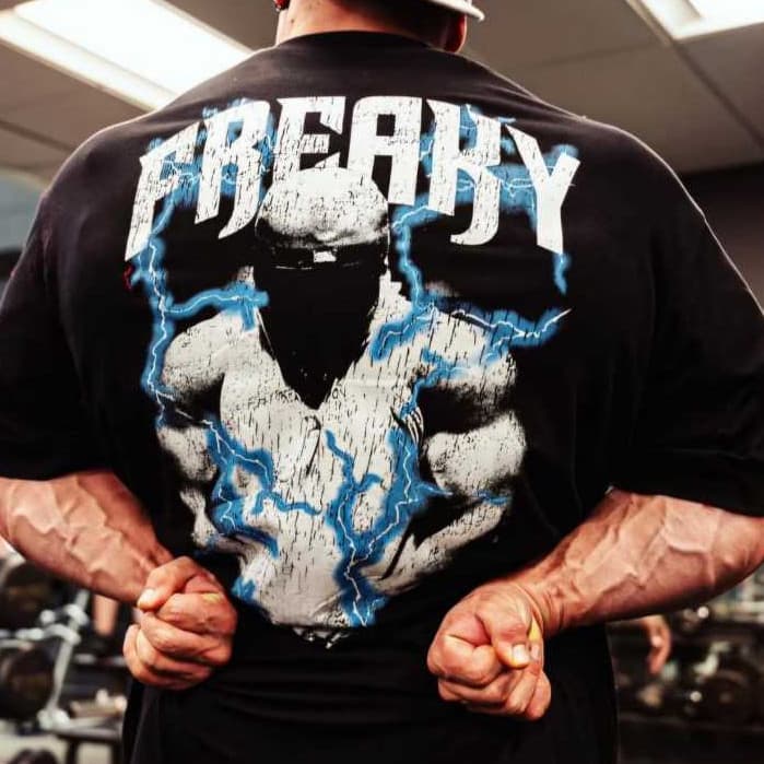 Camiseta Oversized Freaky Treino Pesado Academia Modelo Streetwear Masculino e feminina Camisa 100% Algodão Estampada