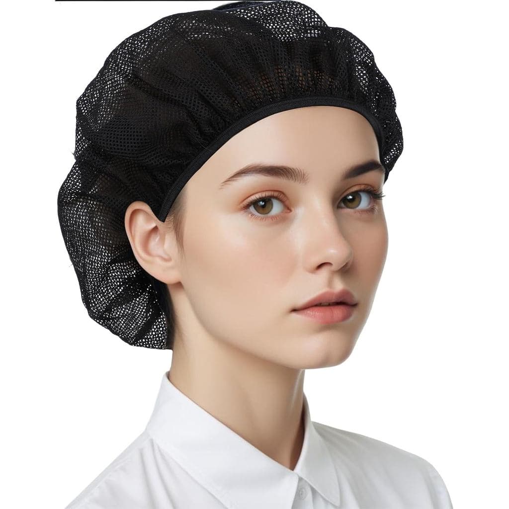 6 Peças de Touca de Chef Elástica para Cozinha, Rede de Cabelo para Serviço de Alimentação, Boné de Malha para Cozinheir