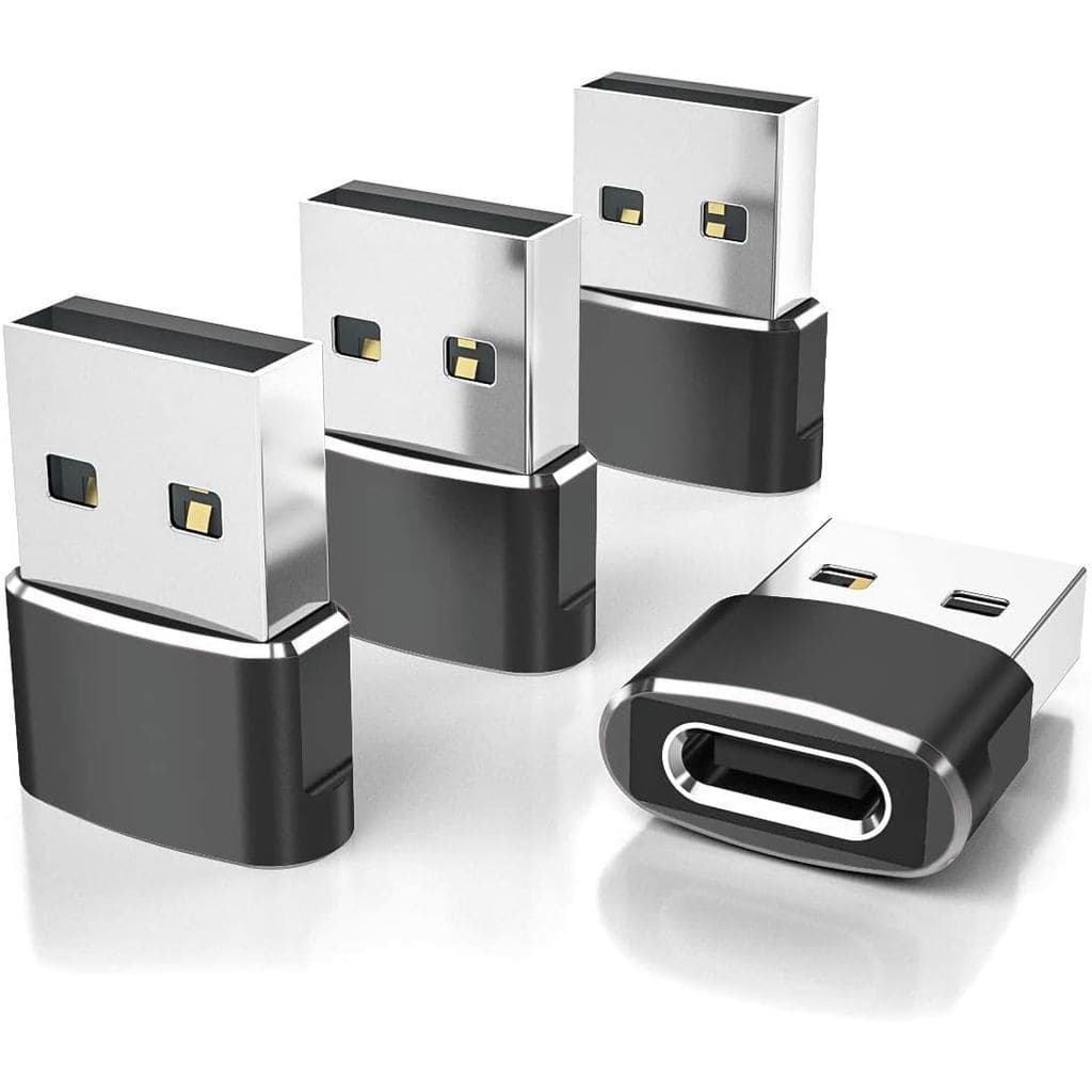Adaptador Elebase USB para USB C para iPhone 17, Pacote com 4, Adaptador de Carregador Automotivo USB-C Fêmea para USB-A