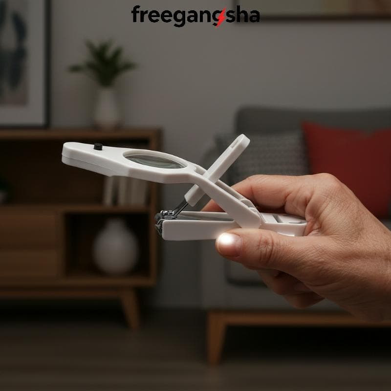 [FRE] Cortador De Unhas Iluminado Por LED Com Lupa Design Antirespingo Ferramenta De Manicure Multifuncional Para Crianç