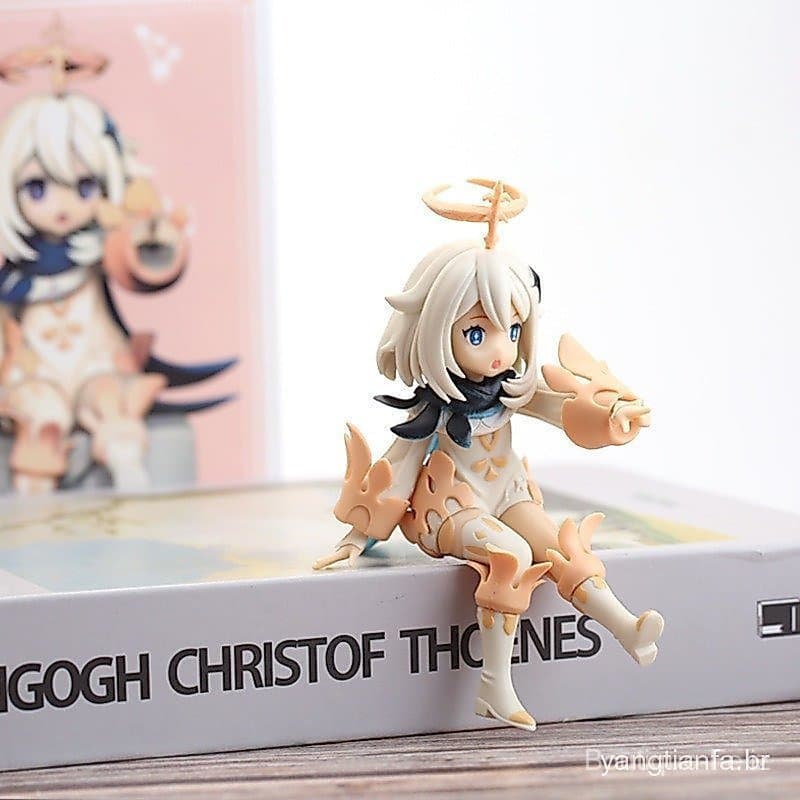 Figura de Ação do Jogo Genshin Impact de 12,5cm, Paimon Turista de Teyvat com Alimentos de Emergência, Modelo Decorativo