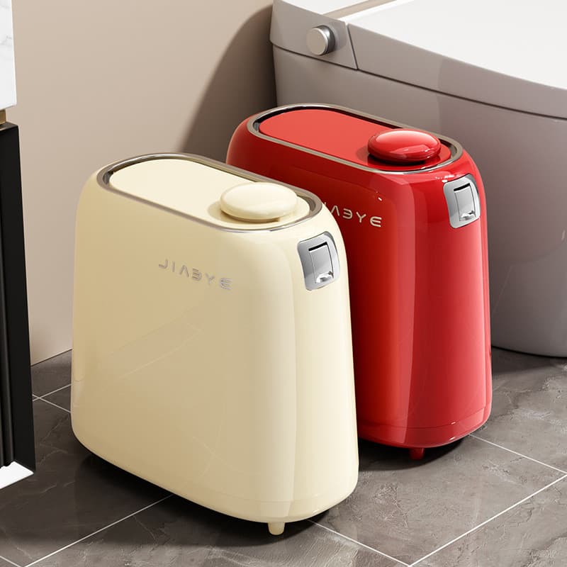 Lixeira Slim de 12L com Tampa, Grande Capacidade, Lixeira com Tampa de Pressão e Rodas, Impermeável, para Banheiro, Quar