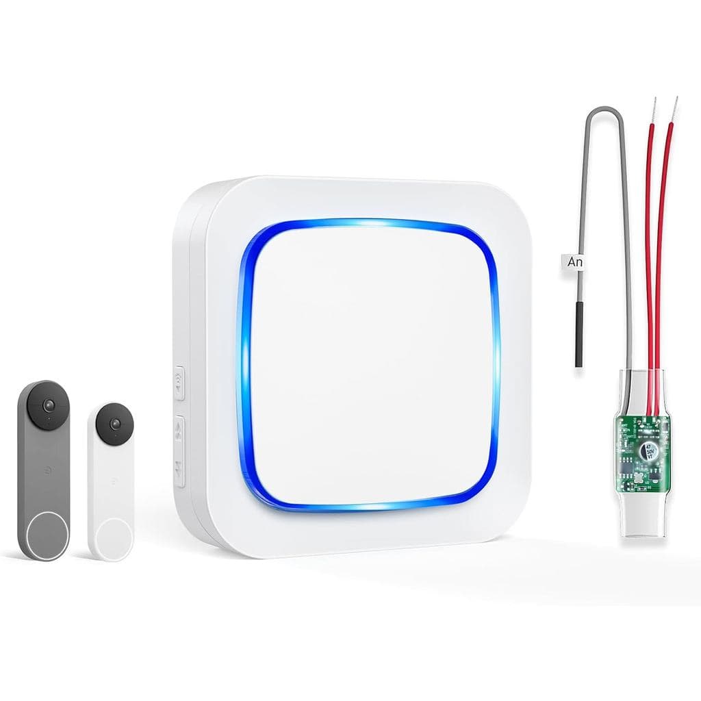 Extensor de Campainha Sem Fio para Google Nest Doorbell (2ª e 3ª Geração com Fio) e Nest Doorbell (a Bateria), Conecta-s