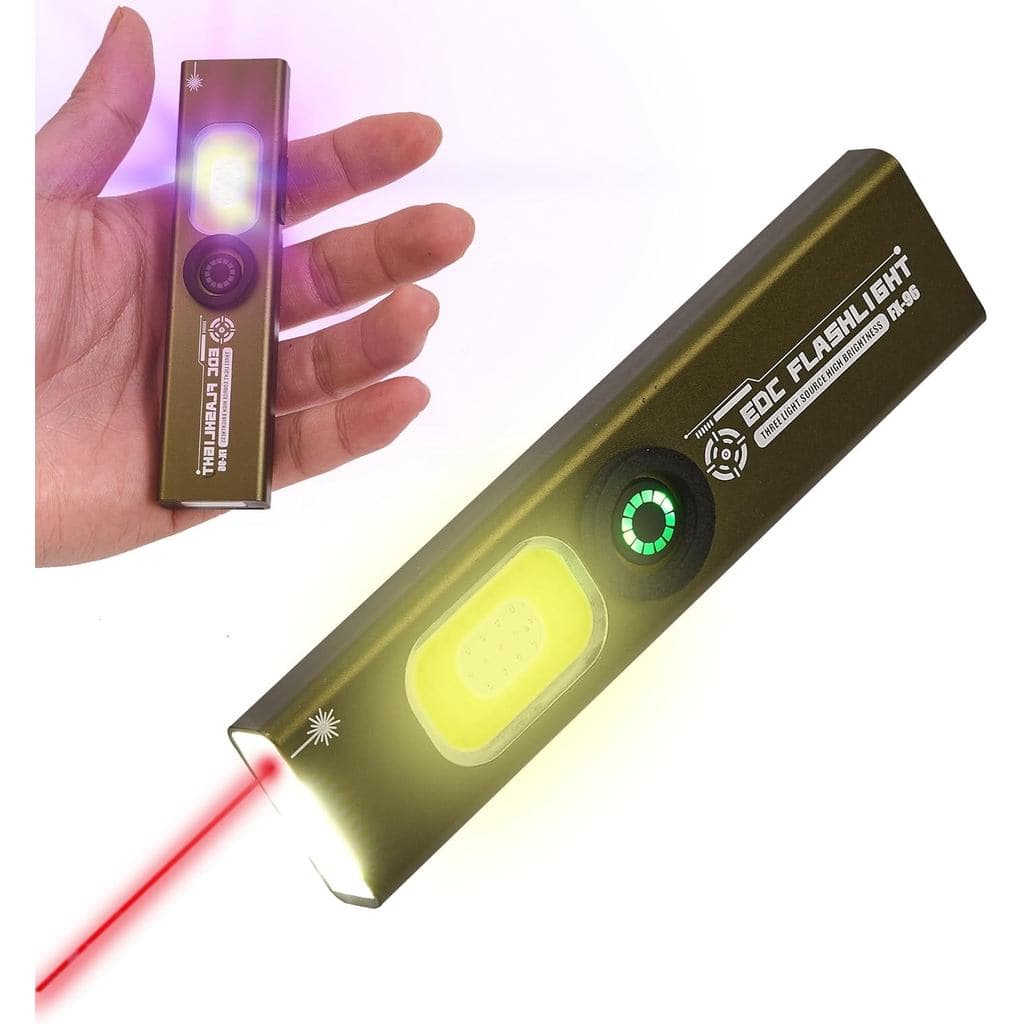 Lanternas de mão planas, lanterna LED de bolso compacta com múltiplos modos, luz de trabalho externa com clipe e base ma