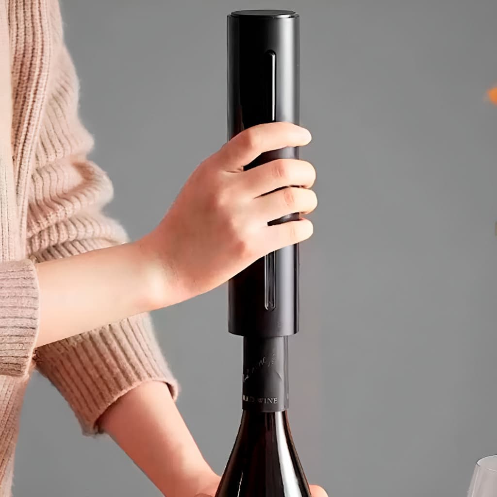 Abridor de Vinho Saca Rolhas Elétrico Automático á Pilhas – 142×75 mm Corta Lacre P.HQ