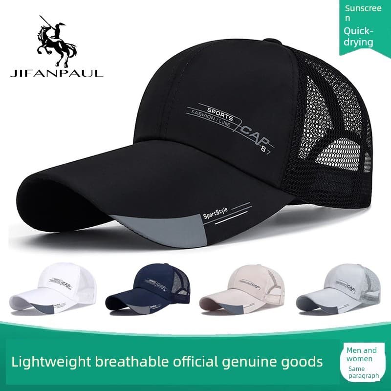 Chapéu de pico masculino verão fino respirável malha boné protetor solar boné de pesca boné de beisebol feminino preto c