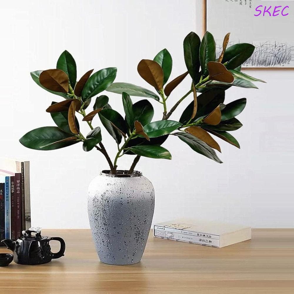 SKEC Simulado Ramo De Árvore De Magnólia , 2 Garfos Grande Planta Artificial , Plantas Artificiais Artesanais De 110cm