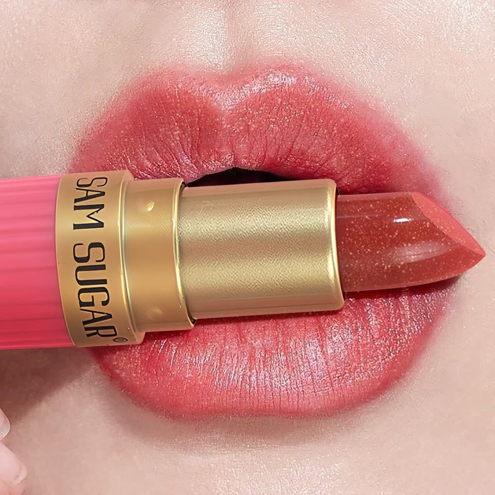 Nude Rosa Luxuoso Metálico Glitter Batom De Longa Duração À Prova Dwaterproof Água Não-Desbotamento Brilhante Pérola Esp
