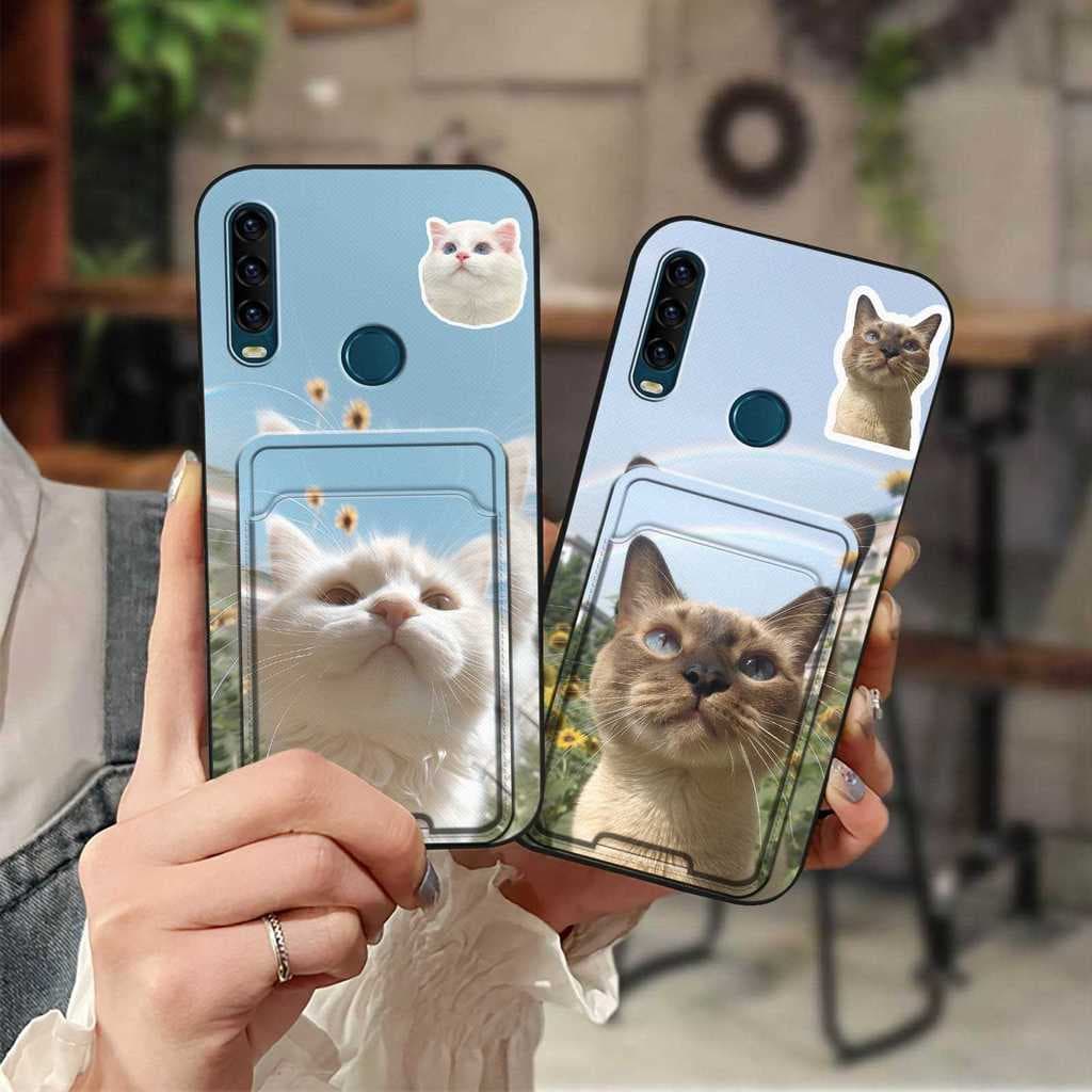 Capa De Telefone Fofa Anti-Queda Para Alcatel 1SE 2020/5030D Cartão De Silicone Traseira Envoltório Completo slot Gato C