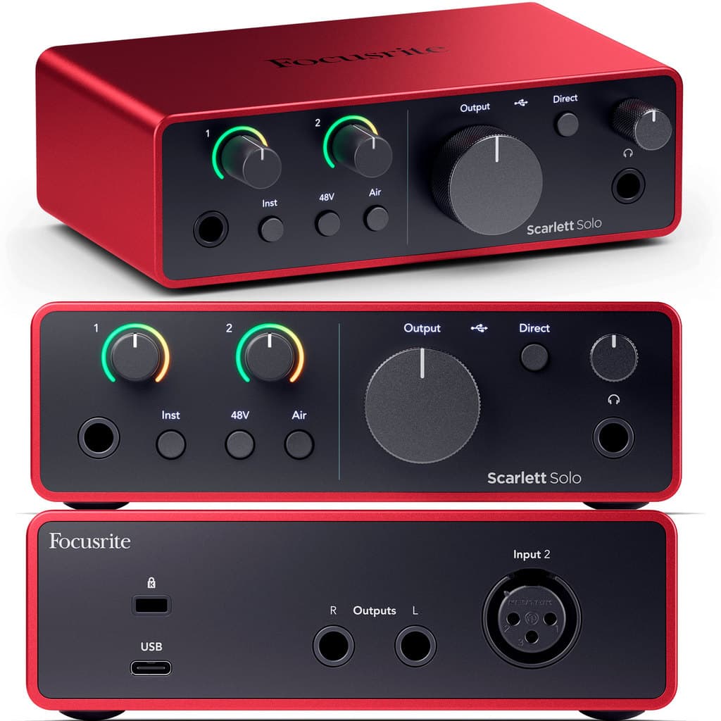Interface De Áudio Focusrite Scarlett Solo 4th Gen vermelho