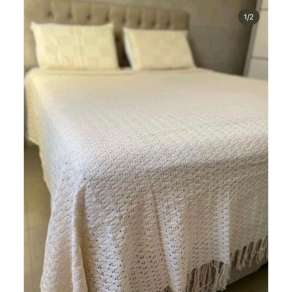 Manta para Sofá ou Cama king Decorativa Tamanho Gigante Trançada 2,30x3mt, Tecido de Algodão Premium - CINZA