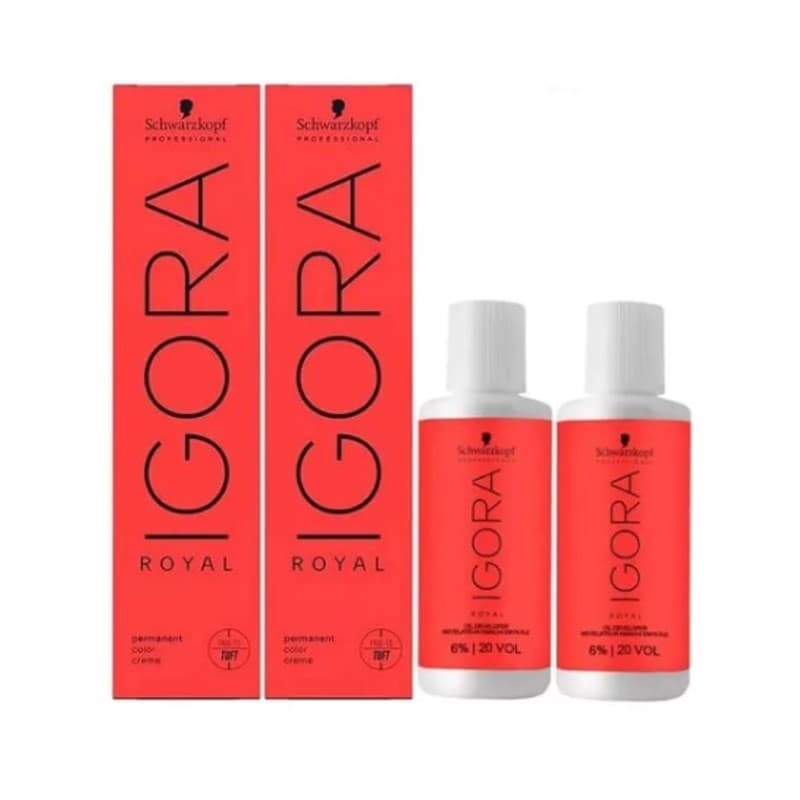 Kit Tinta Igora Royal 2un 9-00 + 2un Ox Água Oxigenada 20vol
