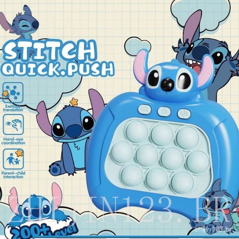200 níveis de jogo de costura rápida Cinnamoroll Hello Kitty Pop It, brinquedo eletrônico educativo de bolhas, adequado