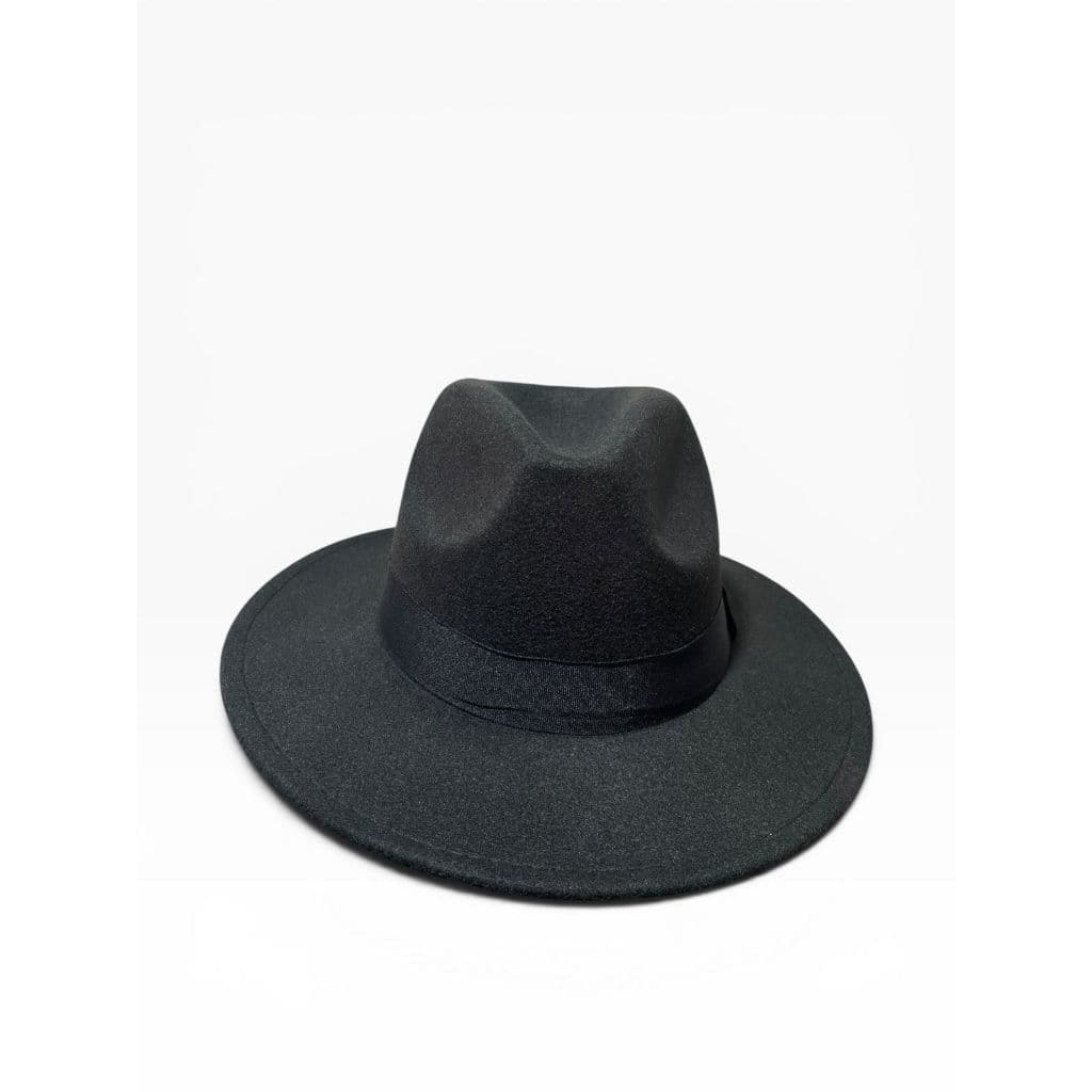 Chapéu Estilo Fedora Preto Com Fita Liso Masculino Feminino Tendência Unissex Aba Rígida Inverno Verão