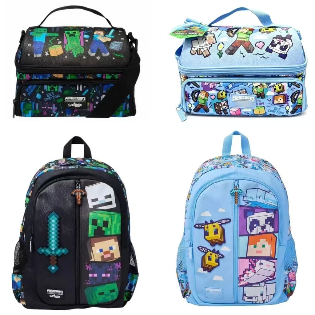 Austrália novo estilo Minecraft mochila escola primária crianças grande capacidade saco de lazer ao ar livre