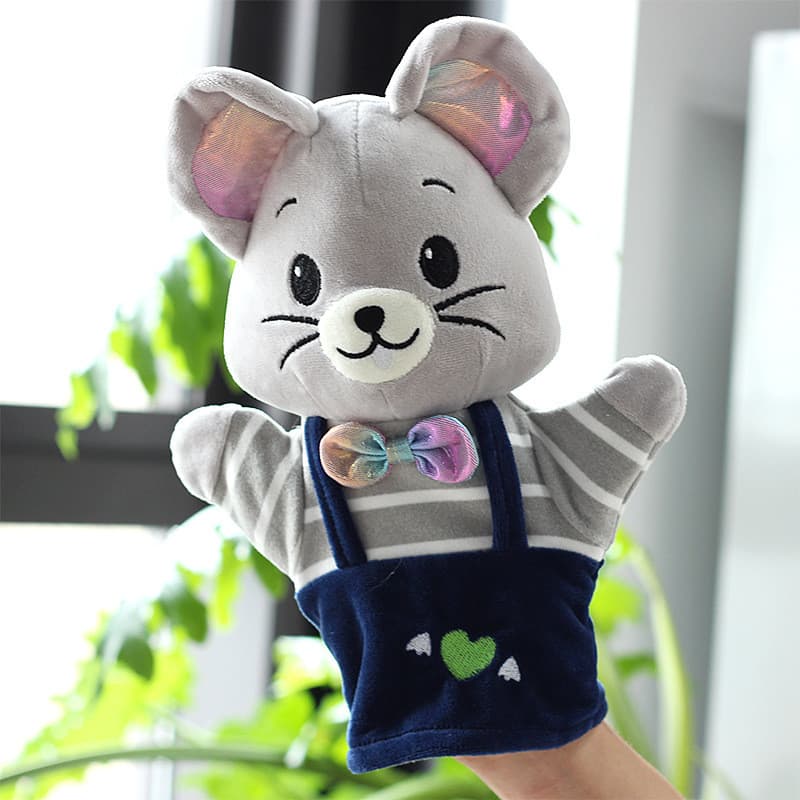 Brinquedo de pelúcia em forma de raposa fantoche de mão calmante para bebê