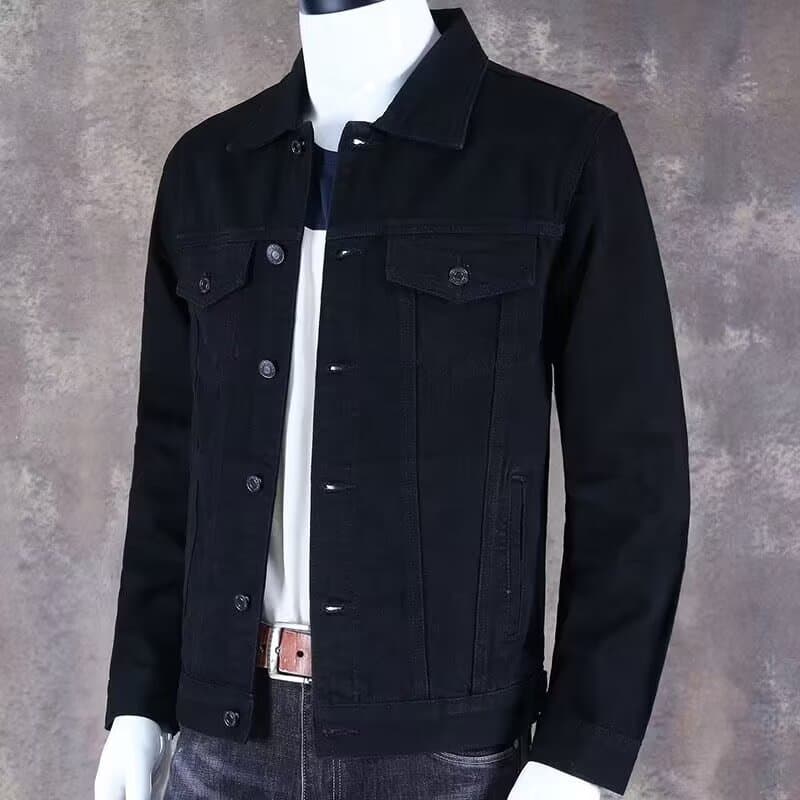 Jaqueta jeans masculina de corte solto, nova e moderna para primavera e outono, casual, durável, simples, jaqueta de夹克