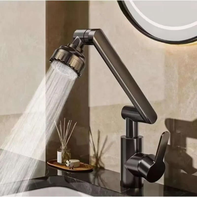 360°Torneira giratória, com braço robótico, adequada para cozinha e banheiro, cabelo liso em estoque pronto
