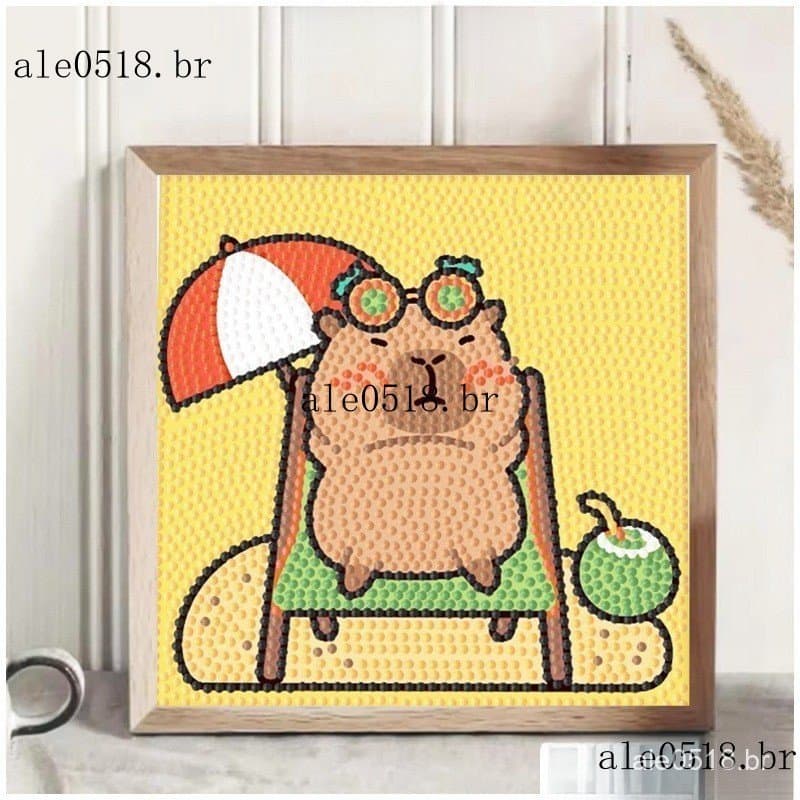 DOBUR | Conjunto De Pintura Diamante Padrões De Animais De Desenho Animado/Urso Marrom Fofo 5D DIY Redondo/Quadrado Tela
