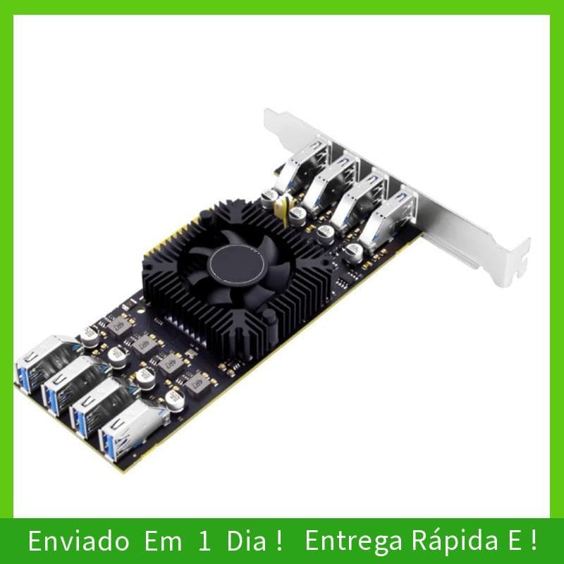 - joyce USB3.2 PCI Express Adaptador-E Para 8 Portas USB 3.2 Placa De Expansão 4 Canais USB3.0 PCIe X4 Controladora Câme
