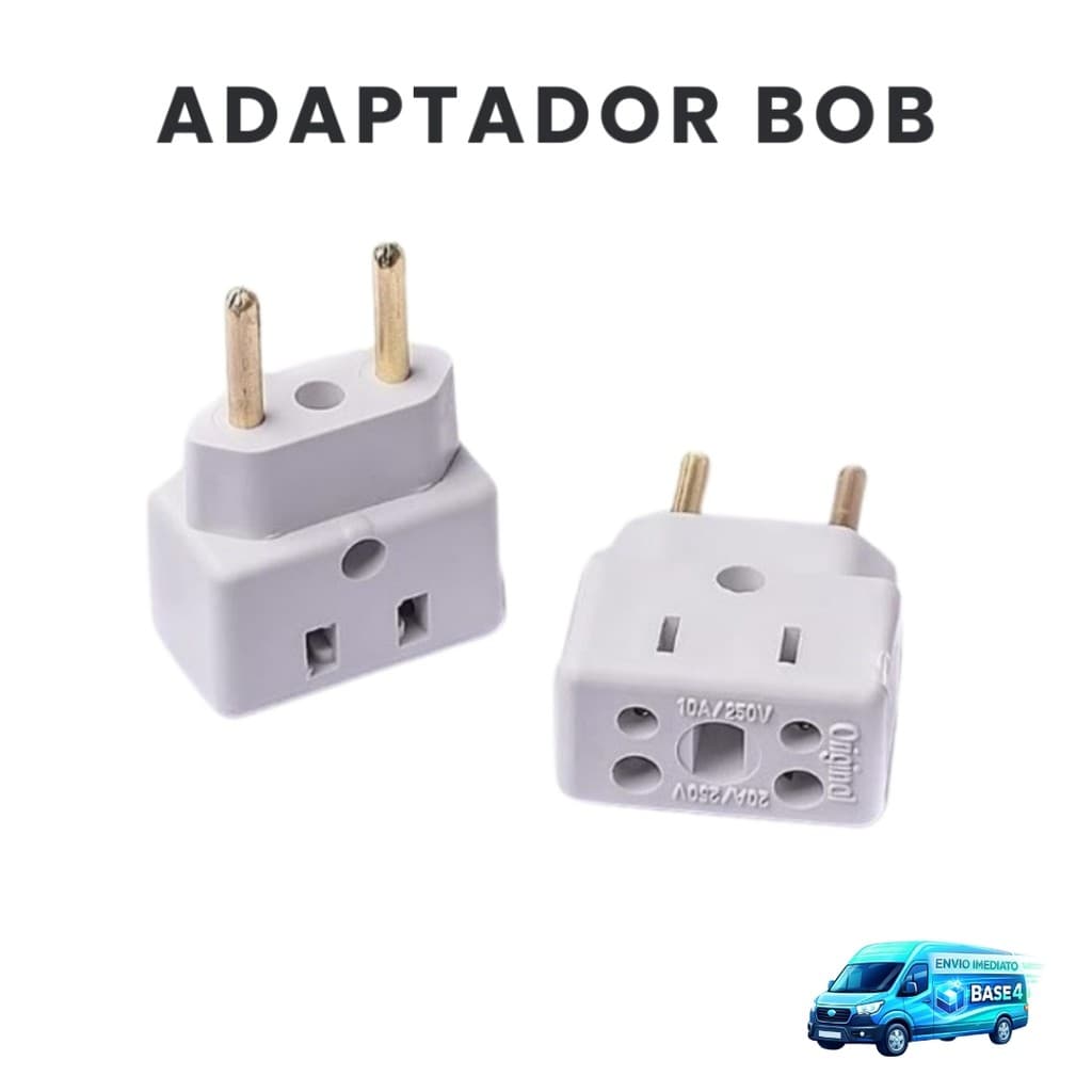 Adaptador BOB de Tomada de 10 e 20 Amperes Bivolt Compacto e Resistente Air Fryer Secador