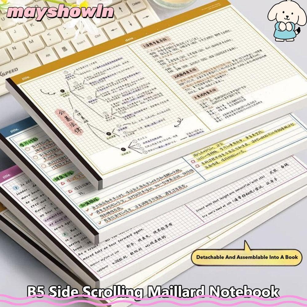 MAYSHOWLN 20 Folhas/Bloco De Notas De Livro , Caderno Horizontal B5 B5 , Simplicidade , Escrita Rasgável , Blocos , Estu