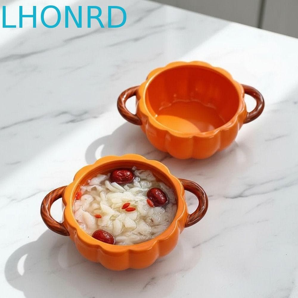 Tigela De Macarrão Instantâneo LHONRD , Superfície Vitrificada Com Tampa Abóbora De Halloween , Caçarola Fundo Antiderra