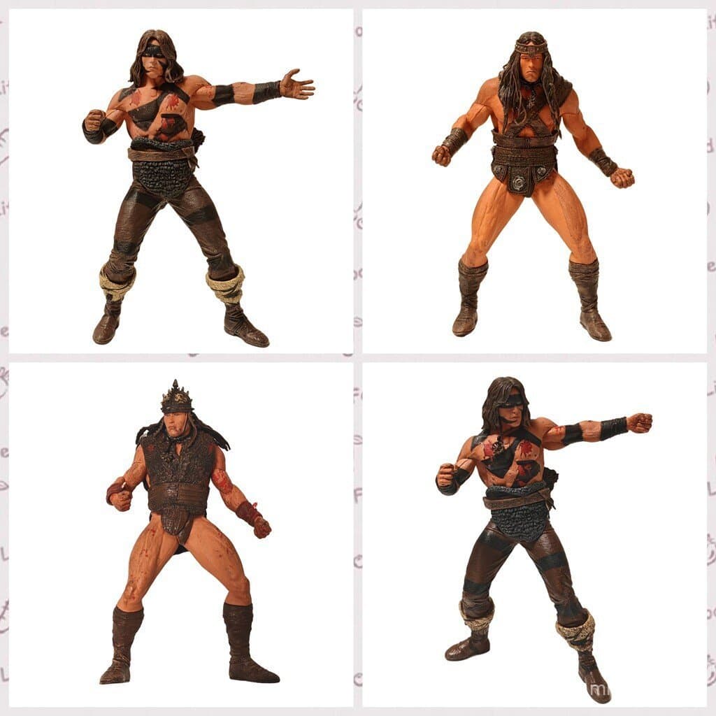 Novo Conan, o Bárbaro, Totem Conan, versão Arnold, articulado, produtos soltos com defeito, item raro de colecionador.