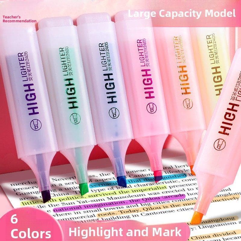 Estudante proteção para os olhos fluorescente marcador caneta uso caneta marcador cor desenho chave nota pequena caneta